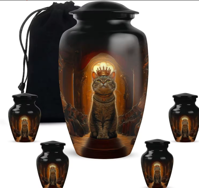Hand-Painted Aluminum Memorial Urn