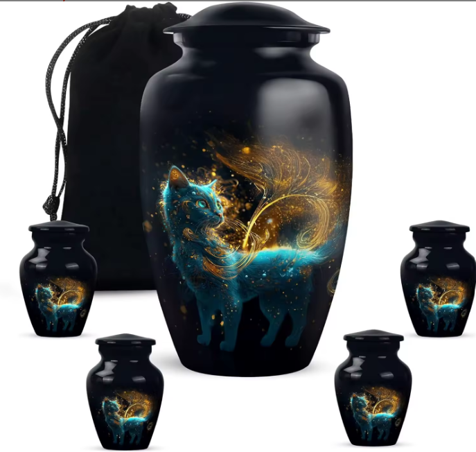 Hand-Painted Aluminum Memorial Urn
