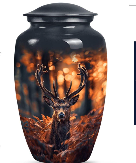 Hand-Painted Outdoor Memorial Cremation Urn for an Outdoorsman