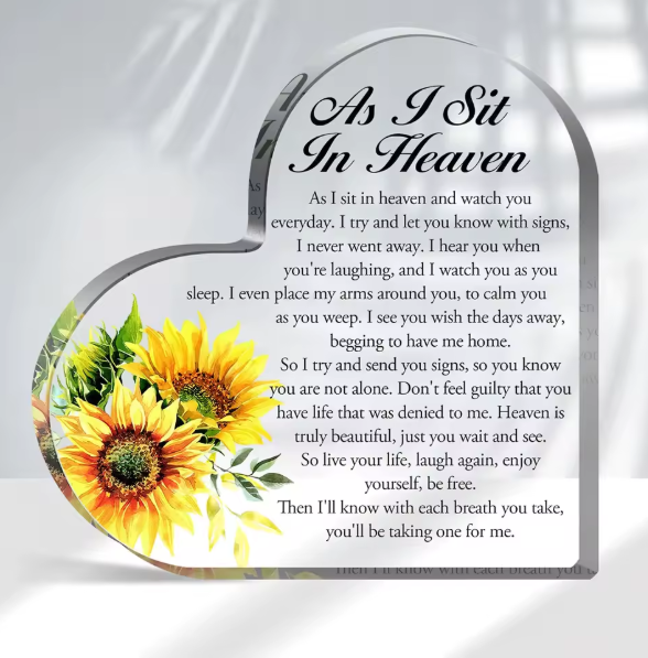 Forever Your Sunshine Acrylic Heart Memorial Keepsake