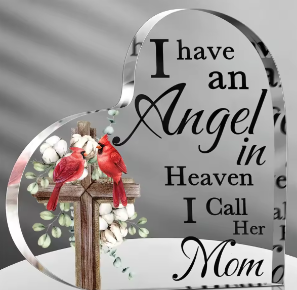 Always My Mom Acrylic Heart Memorial Keepsake