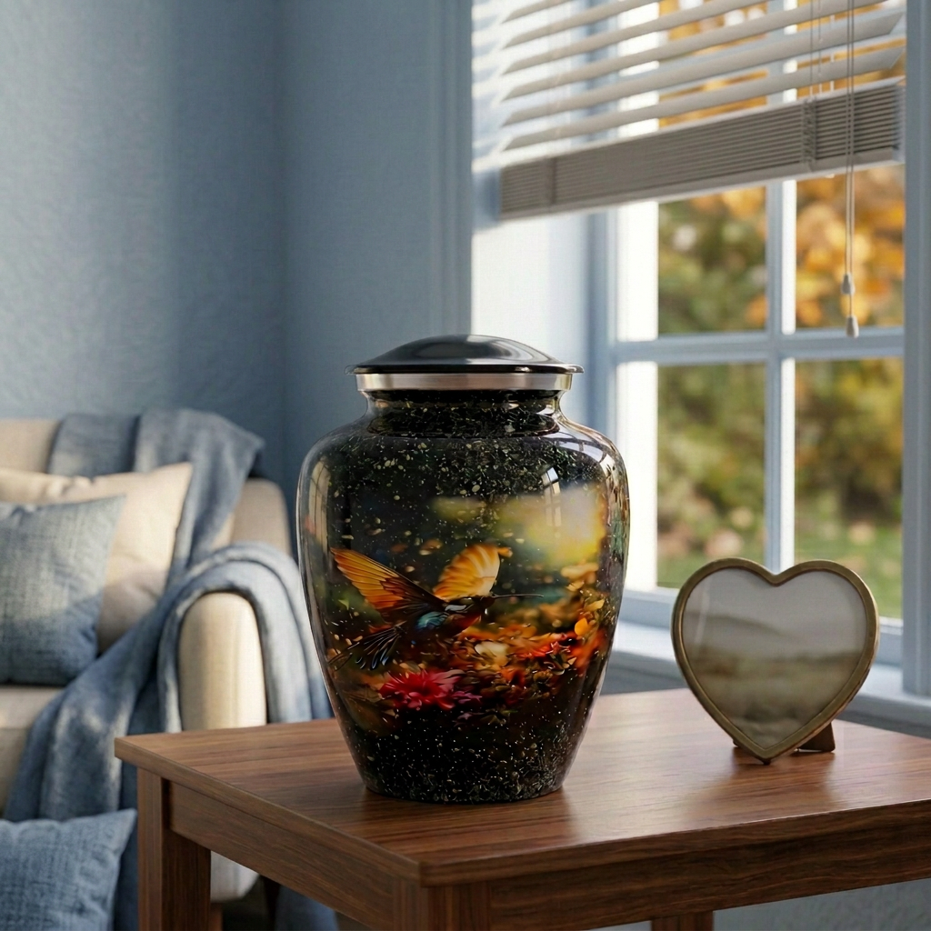 Wings of Gold Cremation Urn