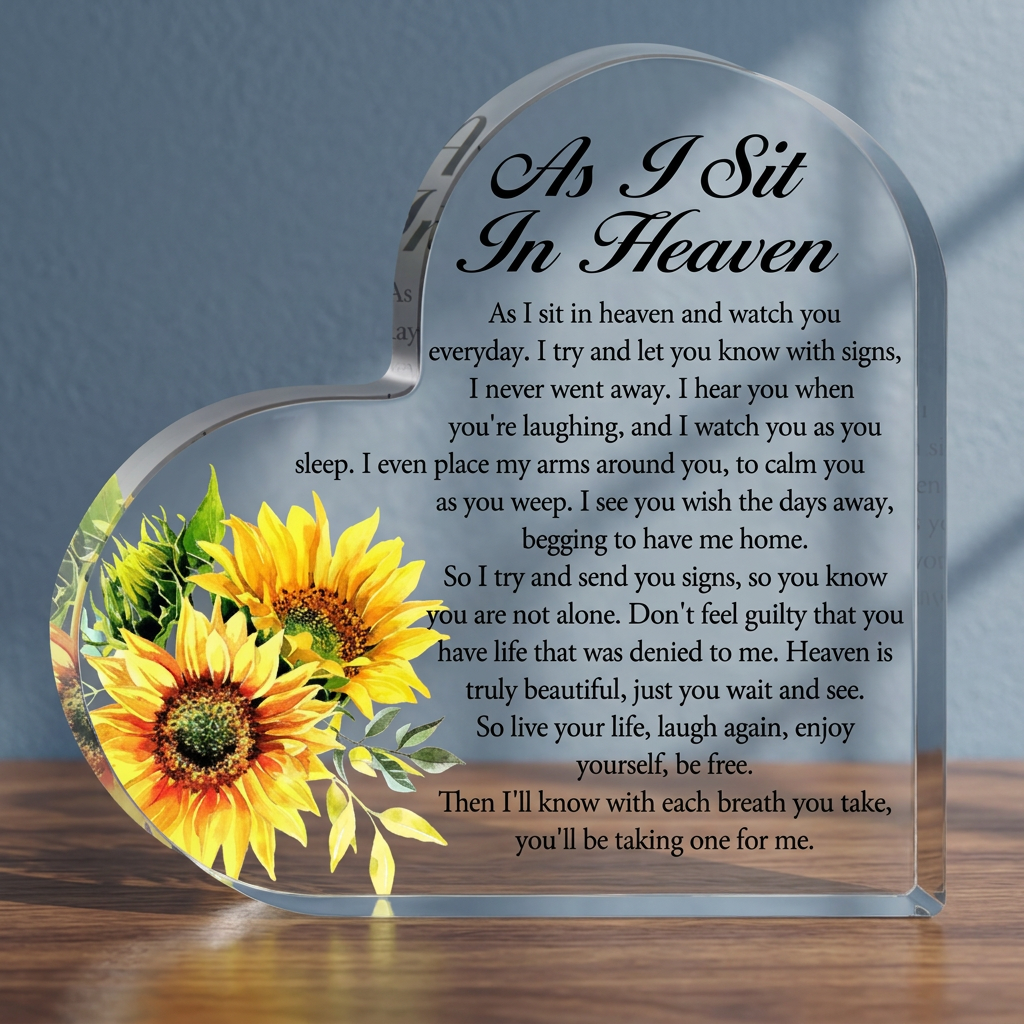 Forever Your Sunshine Acrylic Heart Memorial Keepsake