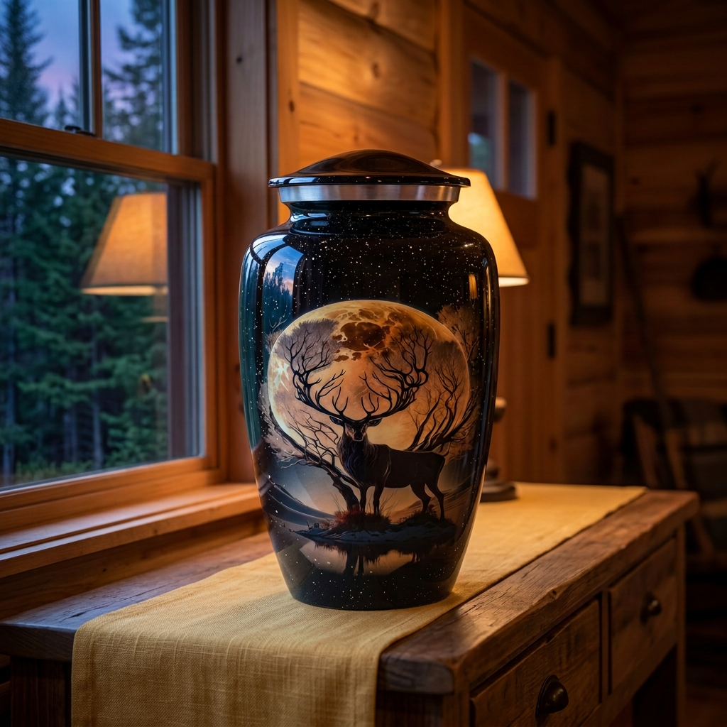 Moonlit Moose Cremation Urn