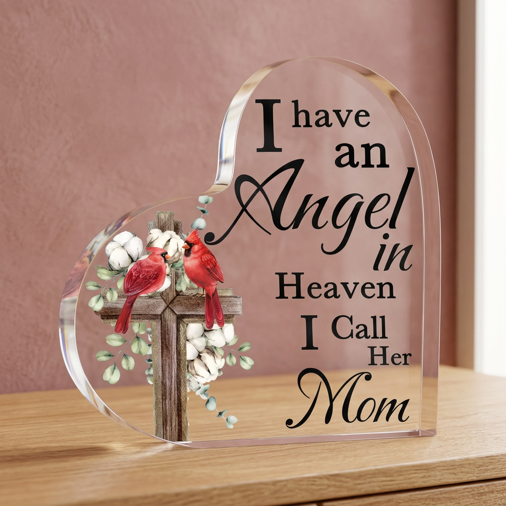 Always My Mom Acrylic Heart Memorial Keepsake
