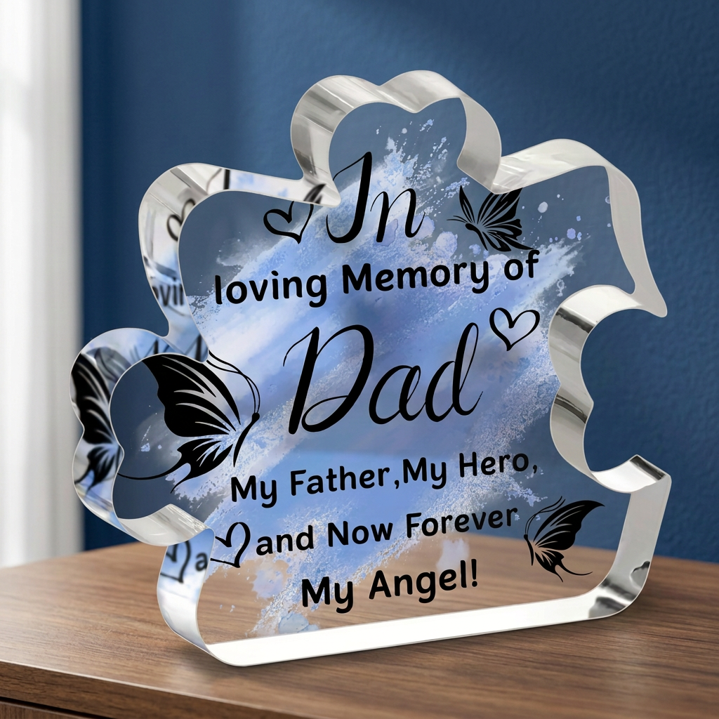 Forever a Piece of My Heart Dad Acrylic Memorial Keepsake